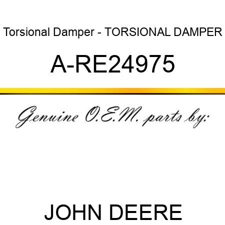 Torsional Damper - TORSIONAL DAMPER A-RE24975