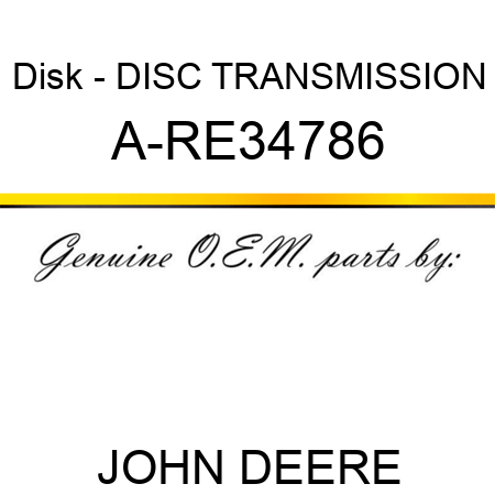 Disk - DISC, TRANSMISSION A-RE34786