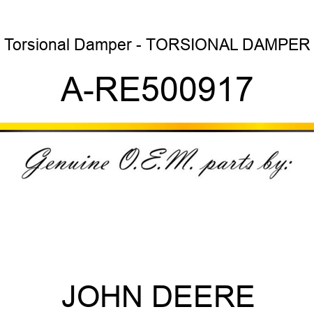 Torsional Damper - TORSIONAL DAMPER A-RE500917