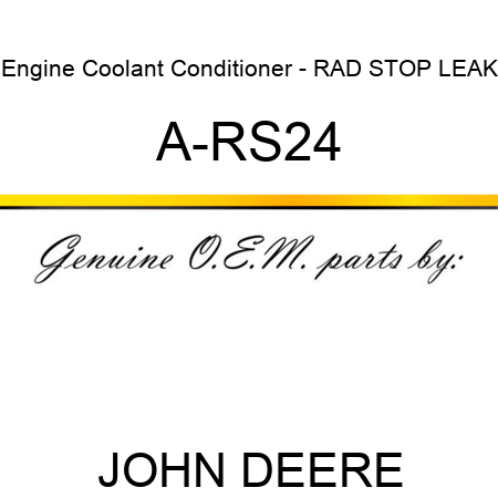 Engine Coolant Conditioner - RAD STOP LEAK A-RS24