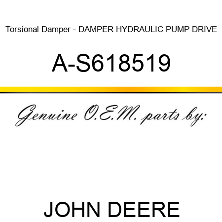 Torsional Damper - DAMPER, HYDRAULIC PUMP DRIVE A-S618519