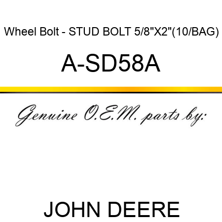 Wheel Bolt - STUD BOLT 5/8