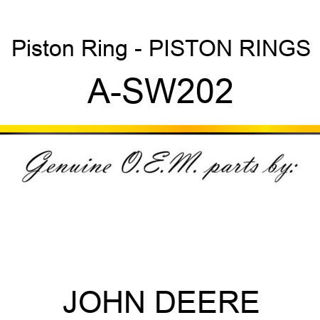 Piston Ring - PISTON RINGS A-SW202