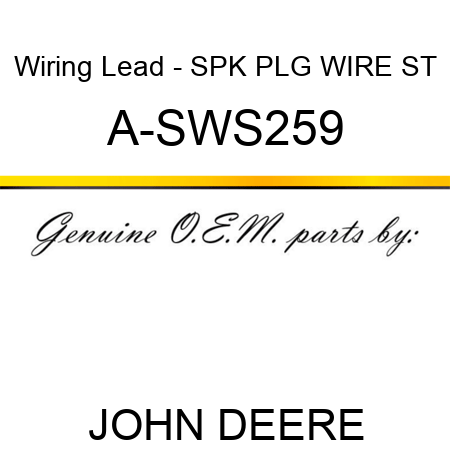 Wiring Lead - SPK PLG WIRE ST A-SWS259
