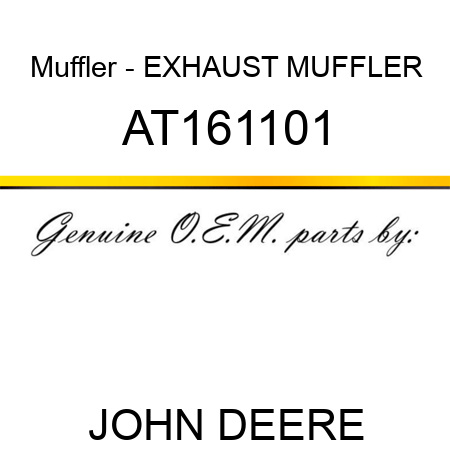 Muffler - EXHAUST MUFFLER AT161101