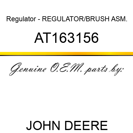 Regulator - REGULATOR/BRUSH ASM. AT163156