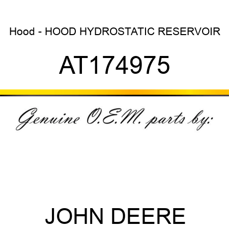 Hood - HOOD, HYDROSTATIC RESERVOIR AT174975