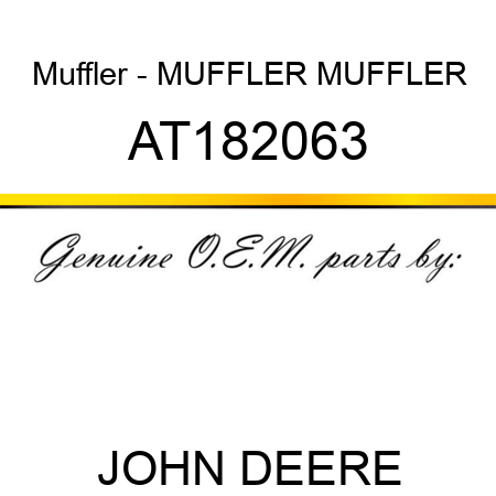 Muffler - MUFFLER MUFFLER AT182063