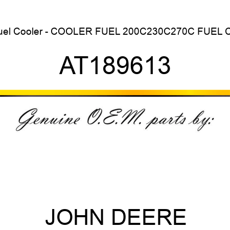 Fuel Cooler - COOLER, FUEL 200C,230C,270C FUEL CO AT189613