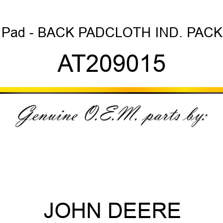 Pad - BACK PAD,CLOTH IND. PACK AT209015