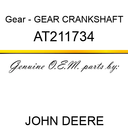 Gear - GEAR, CRANKSHAFT AT211734