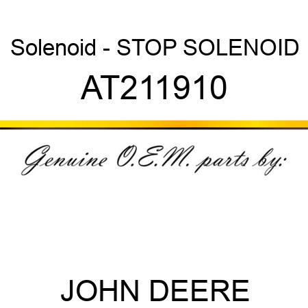 Solenoid - STOP SOLENOID AT211910