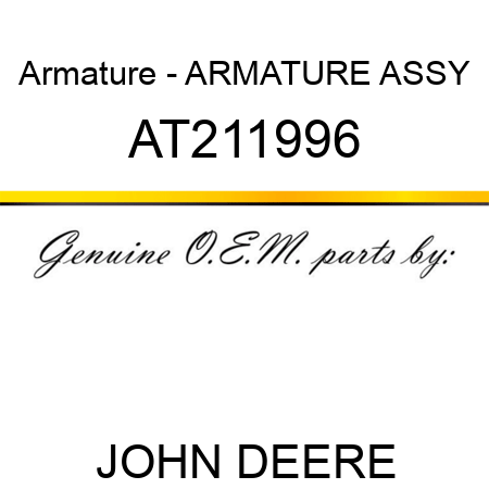 Armature - ARMATURE ASSY AT211996