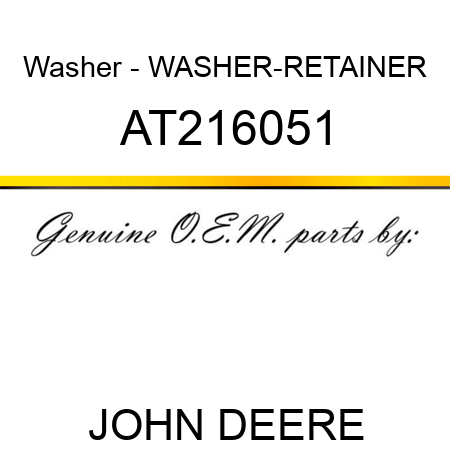 Washer - WASHER-RETAINER AT216051