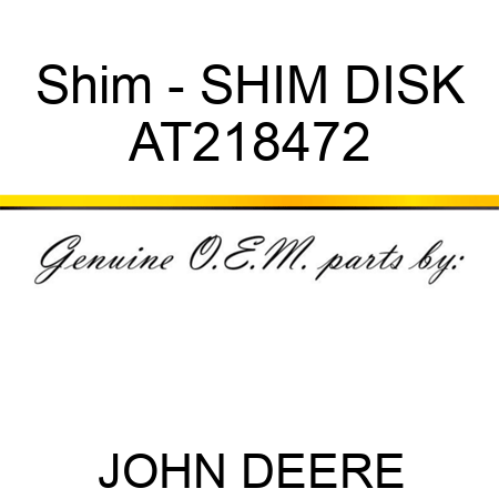 Shim - SHIM DISK AT218472