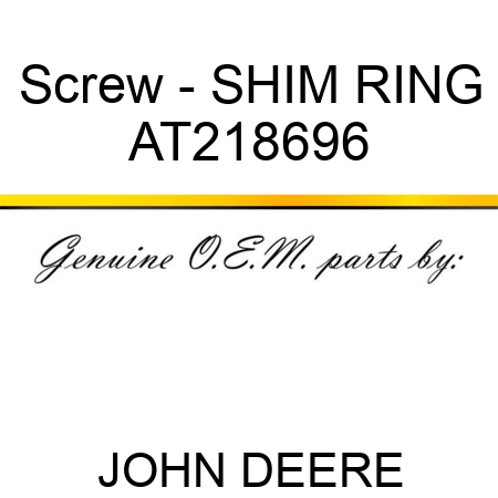 Screw - SHIM RING AT218696