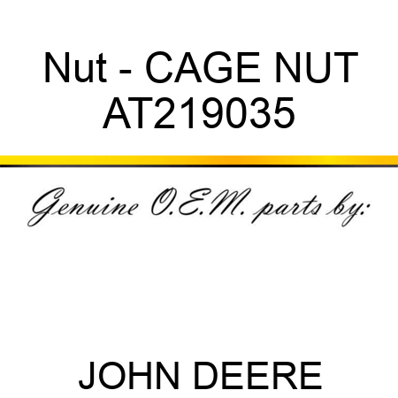 Nut - CAGE NUT AT219035