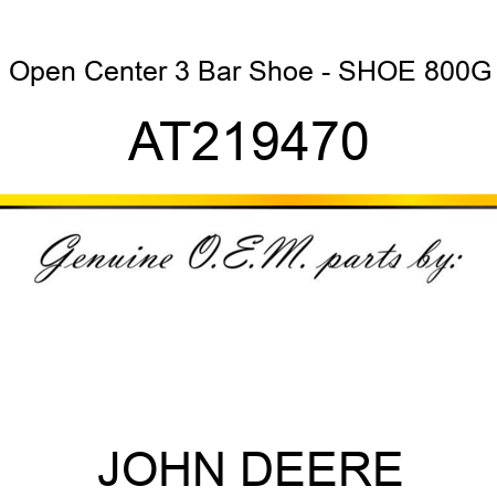 Open Center 3 Bar Shoe - SHOE 800G AT219470