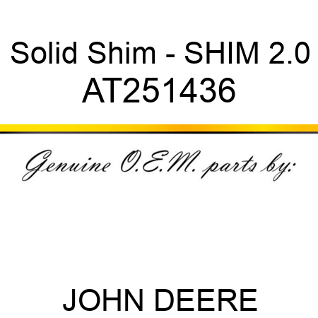 Solid Shim - SHIM 2.0 AT251436