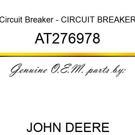 Circuit Breaker - CIRCUIT BREAKER AT276978