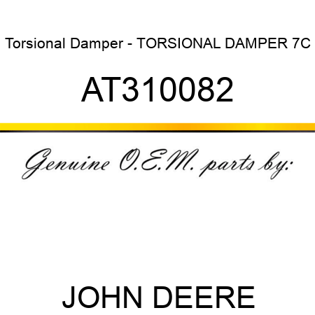 Torsional Damper - TORSIONAL DAMPER 7C AT310082