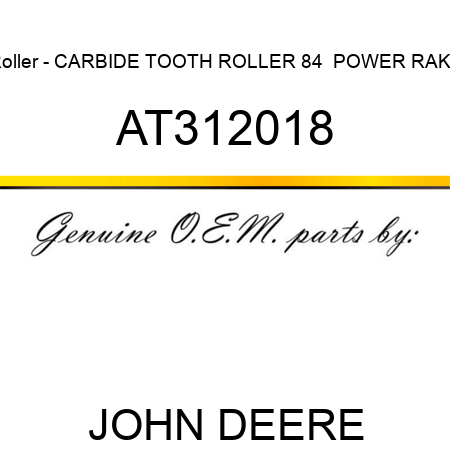 Roller - CARBIDE TOOTH ROLLER 84  POWER RAKE AT312018