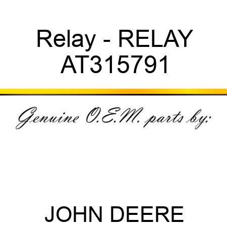 Relay - RELAY AT315791