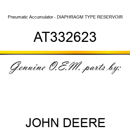 Pneumatic Accumulator - DIAPHRAGM TYPE RESERVOIR AT332623