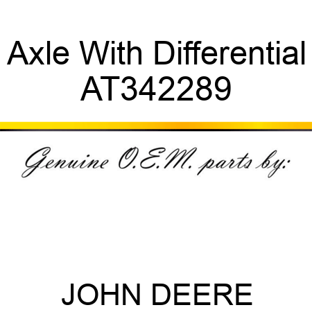 Axle With Differential AT342289