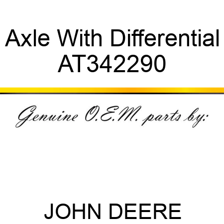 Axle With Differential AT342290