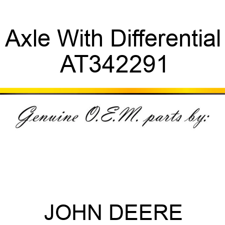 Axle With Differential AT342291