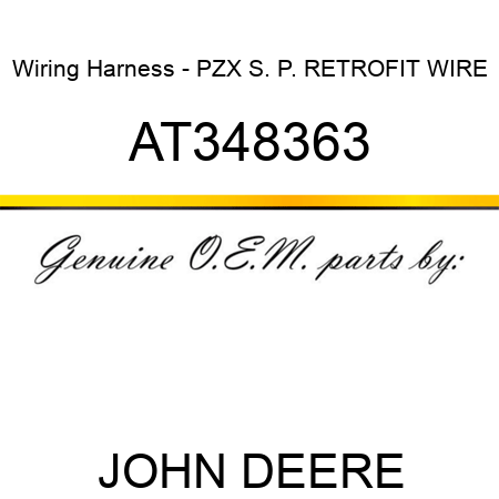 Wiring Harness - PZX S. P. RETROFIT WIRE AT348363
