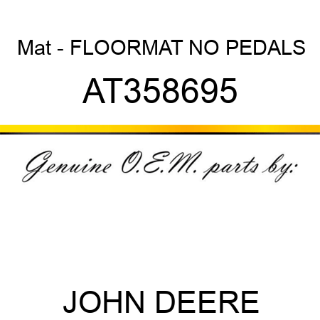 Mat - FLOORMAT, NO PEDALS AT358695