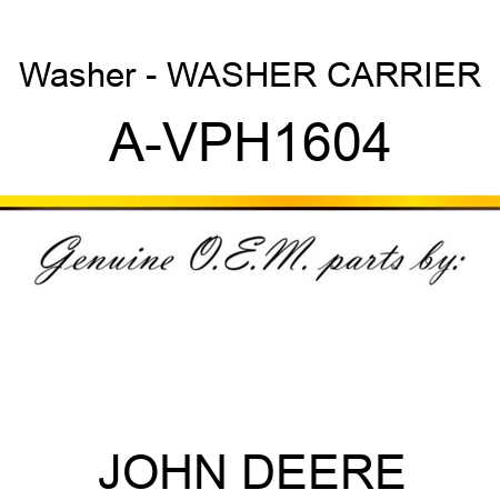 Washer - WASHER, CARRIER A-VPH1604