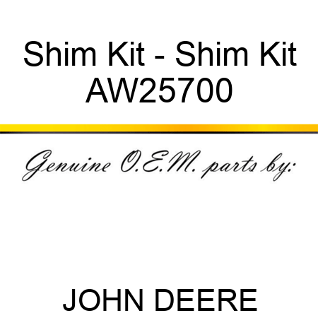 Shim Kit - Shim Kit AW25700