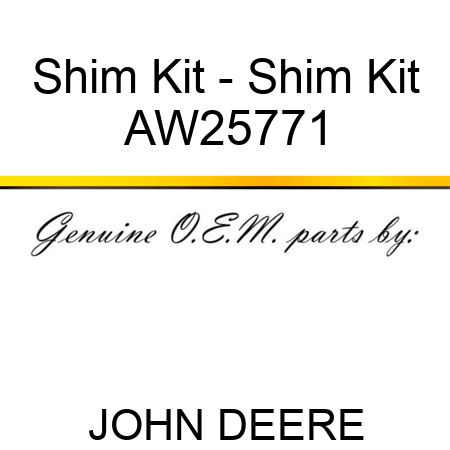 Shim Kit - Shim Kit AW25771