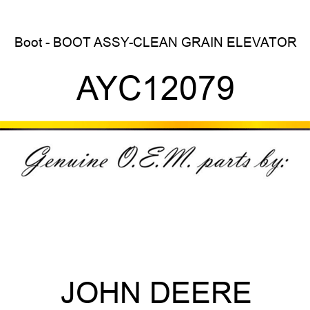 Boot - BOOT ASSY-CLEAN GRAIN ELEVATOR AYC12079