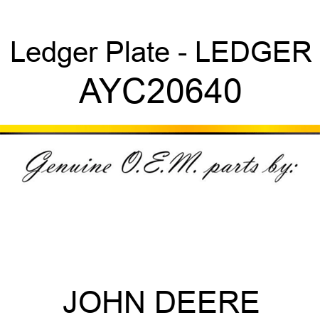 Ledger Plate - LEDGER AYC20640