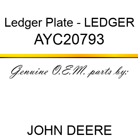 Ledger Plate - LEDGER AYC20793