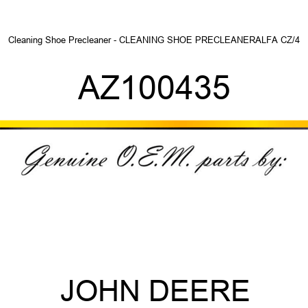 Cleaning Shoe Precleaner - CLEANING SHOE PRECLEANER,ALFA CZ/4, AZ100435
