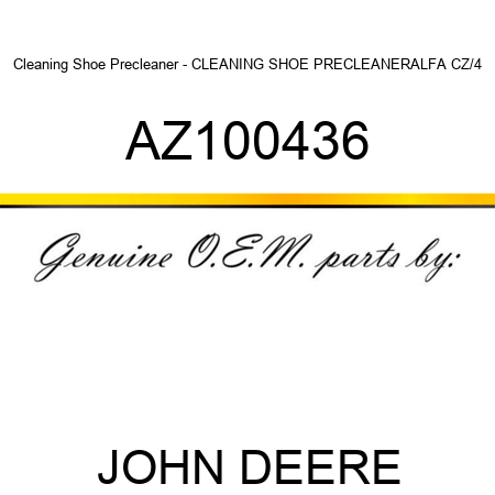 Cleaning Shoe Precleaner - CLEANING SHOE PRECLEANER,ALFA CZ/4, AZ100436