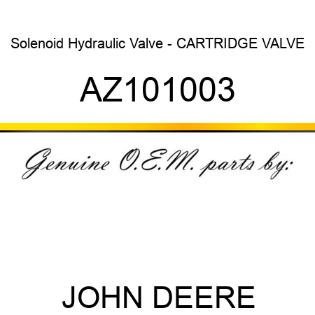 Solenoid Hydraulic Valve - CARTRIDGE VALVE AZ101003