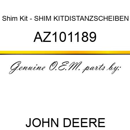 Shim Kit - SHIM KIT,DISTANZSCHEIBEN AZ101189