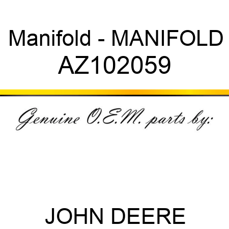 Manifold - MANIFOLD AZ102059