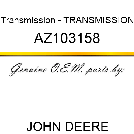 Transmission - TRANSMISSION AZ103158