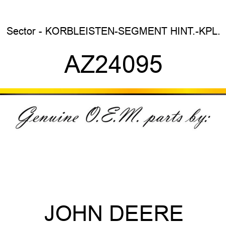 Sector - KORBLEISTEN-SEGMENT HINT.-KPL. AZ24095