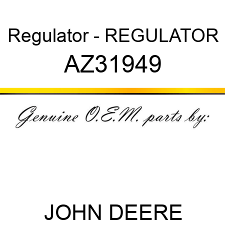 Regulator - REGULATOR AZ31949