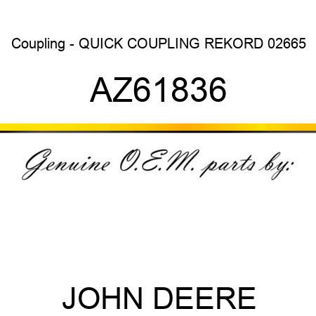 Coupling - QUICK COUPLING REKORD 02665 AZ61836