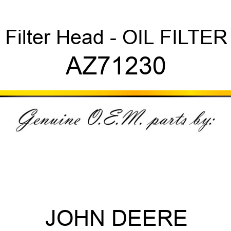 Filter Head - OIL FILTER AZ71230
