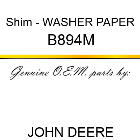 Shim - WASHER PAPER B894M